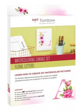 Tombow Sada Watercoloring Canvas Set Floral Letters