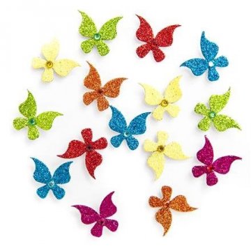 Brokátové 3D samolepky – motýlci 2, 15 ks
