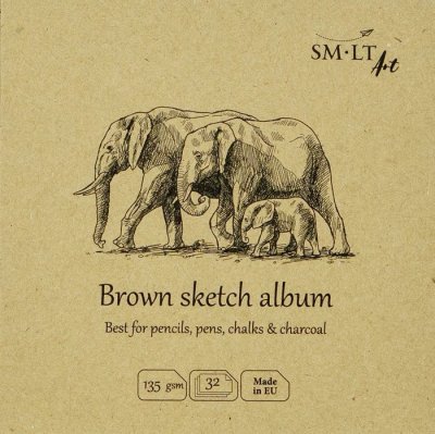 SMLT art Album na skicování #Authenticbaby, hnědé, 9x9cm, 32 listů, 135g/m2