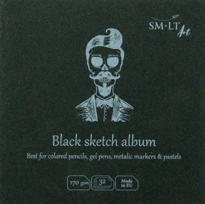 SMLT art Album na skicování #Authenticbaby, černé, 9x9cm, 32 listů, 170g/m2