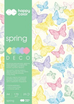 Blok Deco Spring A4, 170g, 20 listů, 5 barev
