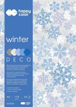 Blok Deco Winter 170 g/m2, A4, 20 listů, 5 barev