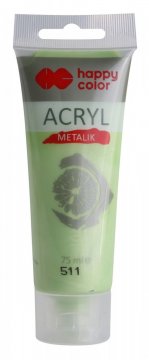 Akrylová barva METALIC v tubě 75 ml, citronová