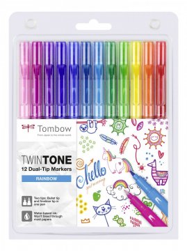 Tombow Sada oboustranných fixů TwinTone, Rainbow