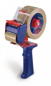 Ruční odvíječ balící pásky, červeno-modrý, pro rozměr 66m x 50mm