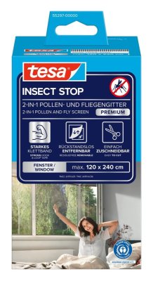 tesa® Síť proti pylu do okna, suchý zip, 1,2 x 2,4 m, antracitová