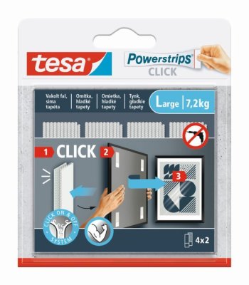 tesa® Samolepicí proužky se suchým zipem Powerstrips CLICK 4 x 2 L