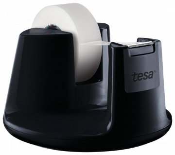 Stolní odvíječ COMPACT, stylový, černý lak, s bankovní páskou 33m x 19mm