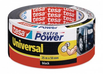 Opravná páska Extra Power Universal, textilní, silně lepivá, černá, 25m x 55mm